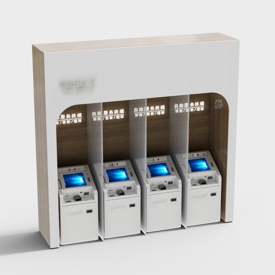 Smart Service Area 3D Model for Modern Design