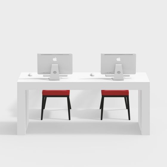 Modern Minimalist Desk and Chair 3D model