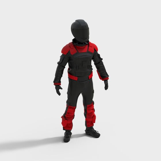 Futuristic Low-Poly Armor Character 3D model