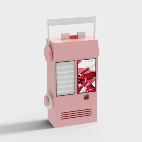 Retro Modern Portable Cosmetics Display Cabinet 3D model