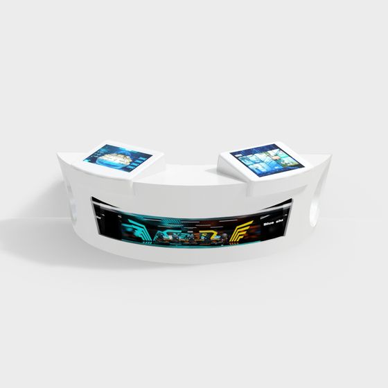 Futuristic CyberCommand Center 3D model