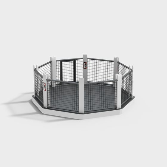 Octagonal Cage 3D Model for VR Combat Arena