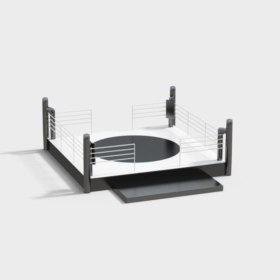 High-Detail Boxing Ring 3D Model – Low-Poly Sports Arena