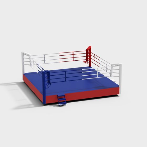 Dynamic Low-Polygon Boxing Ring 3D Model