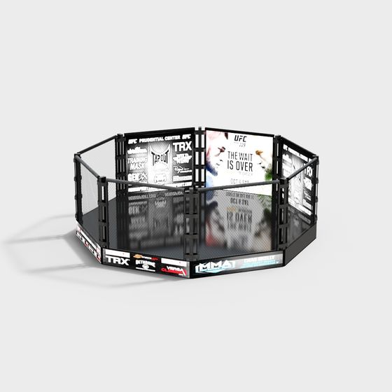 Octagon Cage 3D Model for Modern Combat Events