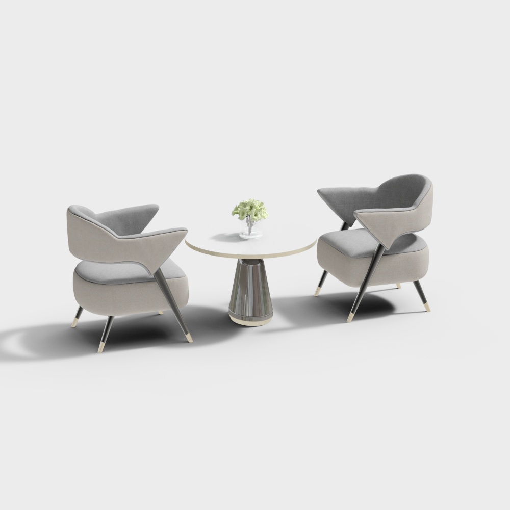 휴식용 테이블과 의자 조합