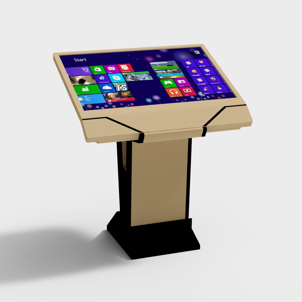Interactive Touchscreen Kiosk 3D model