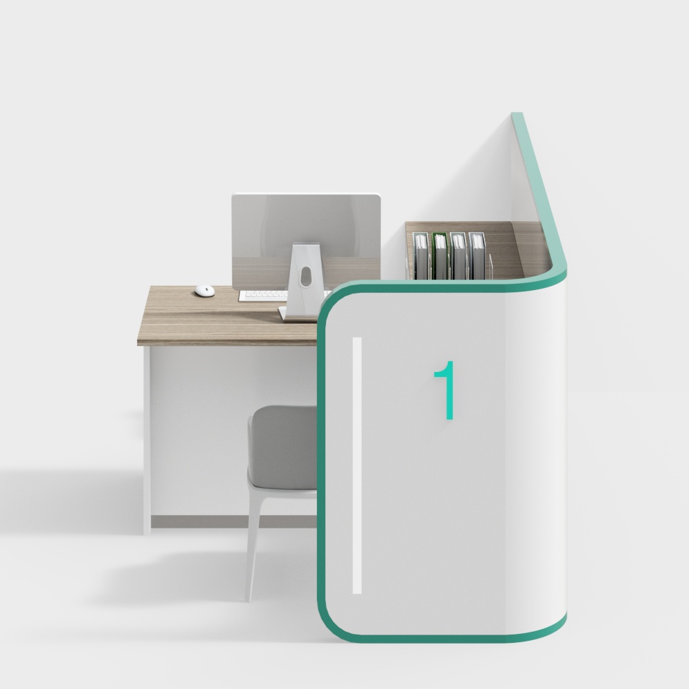 Bank lobby business counter