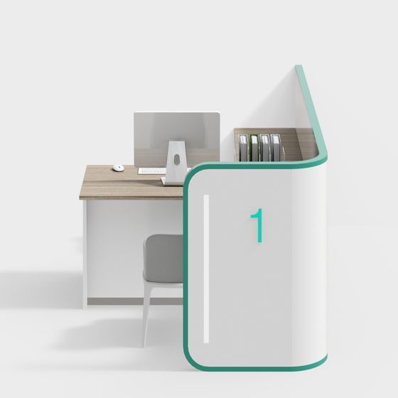 Stylish Low-Poly Partition Wall 3D model for Offices