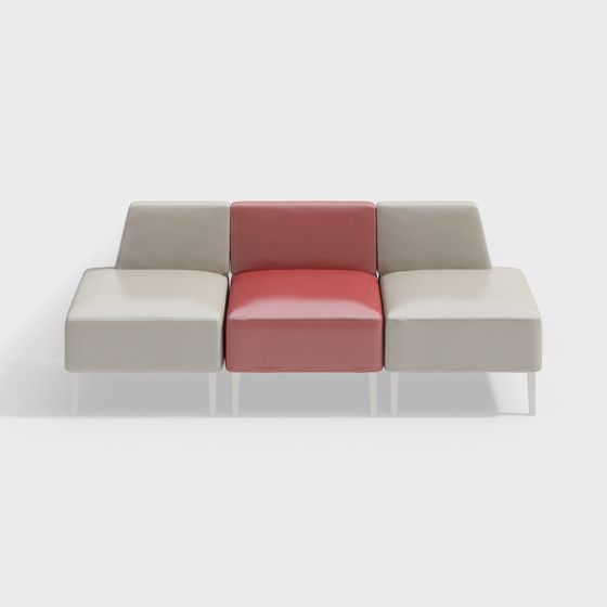Modular Sofa 3D model in Modern Minimalist Aesthetic
