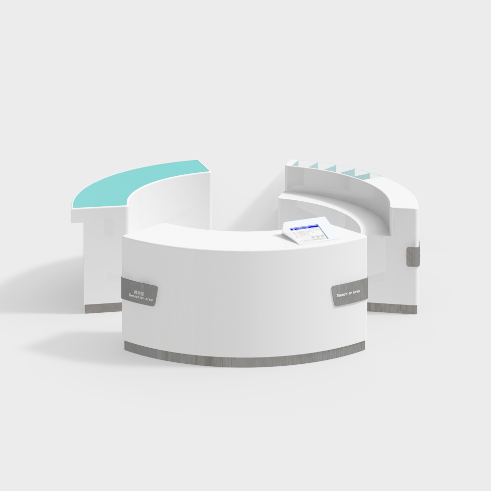 Low-Poly Reception Desk 3D model Design