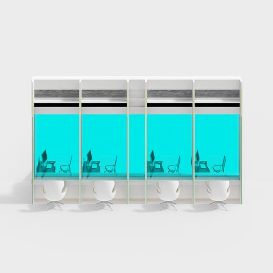 Futuristic Office Partition 3D model