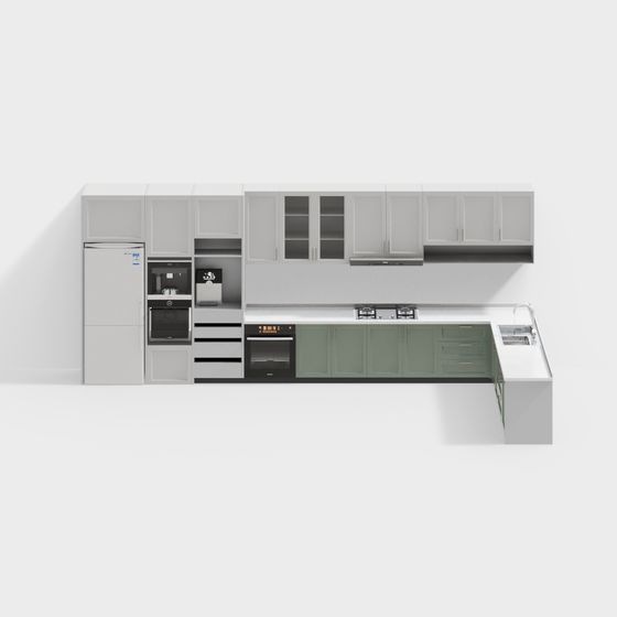 Minimalist Kitchen 3D model Design for Modern Spaces