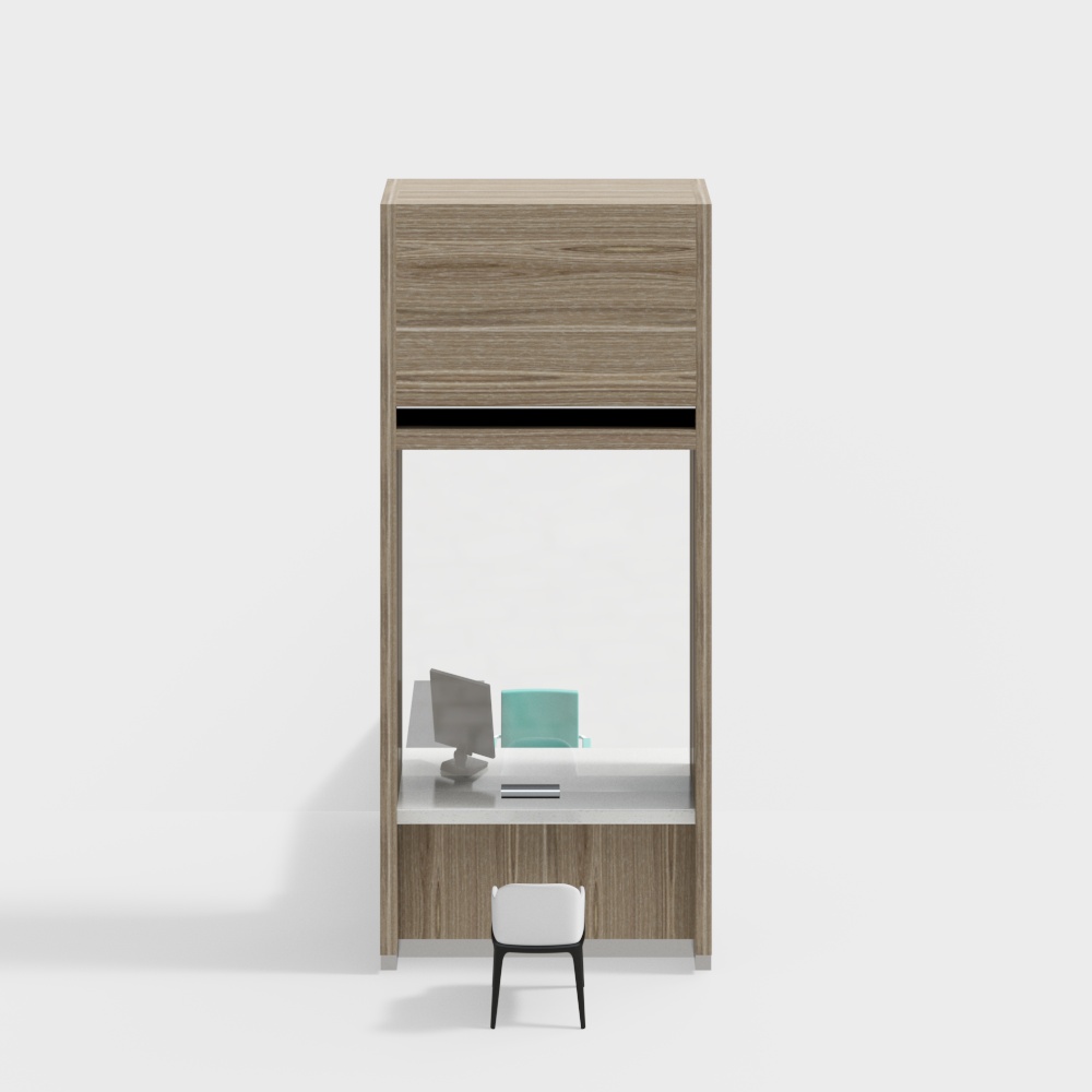 Bank lobby business counter