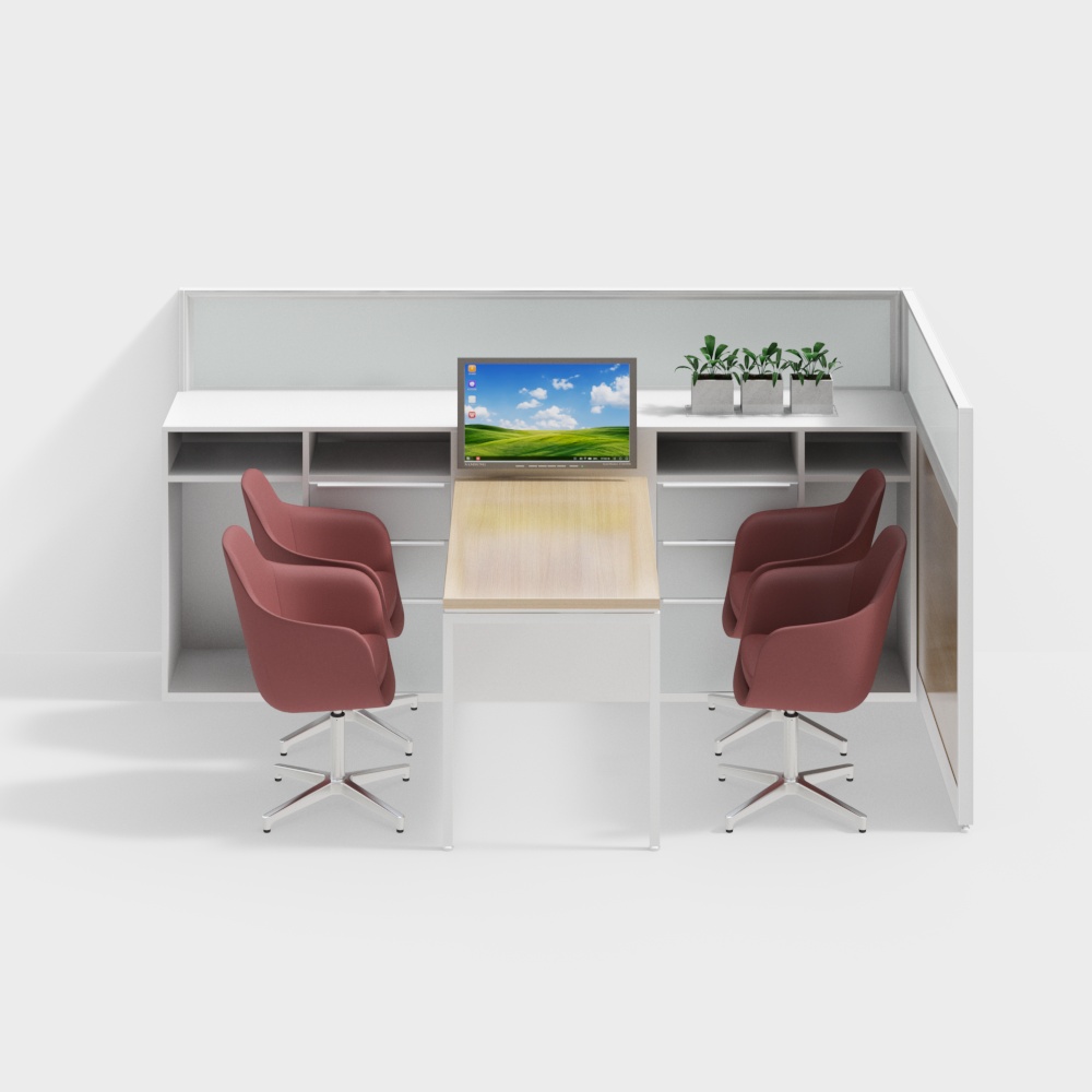 Bank lobby service counter