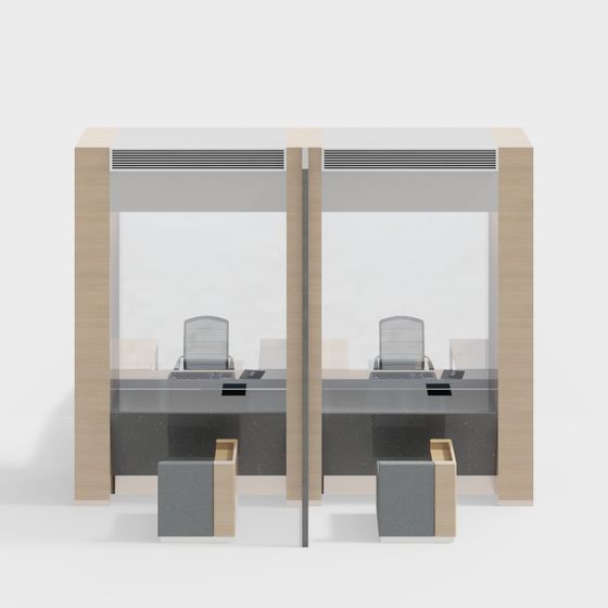 Glass Partition Office 3D model