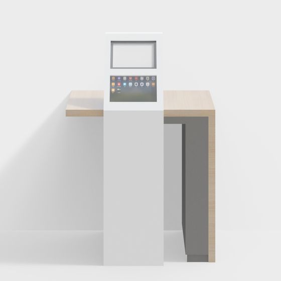 銀行ロビーのスマート受付デスク