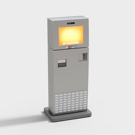 Stylish Ticket Vending Machine 3D model