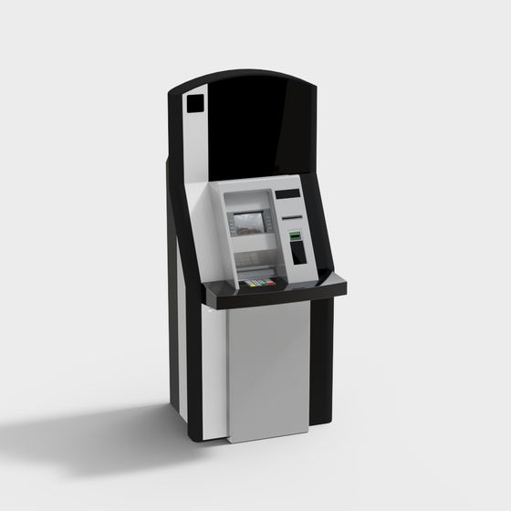Sleek Low-Polygon ATM Machine 3D model