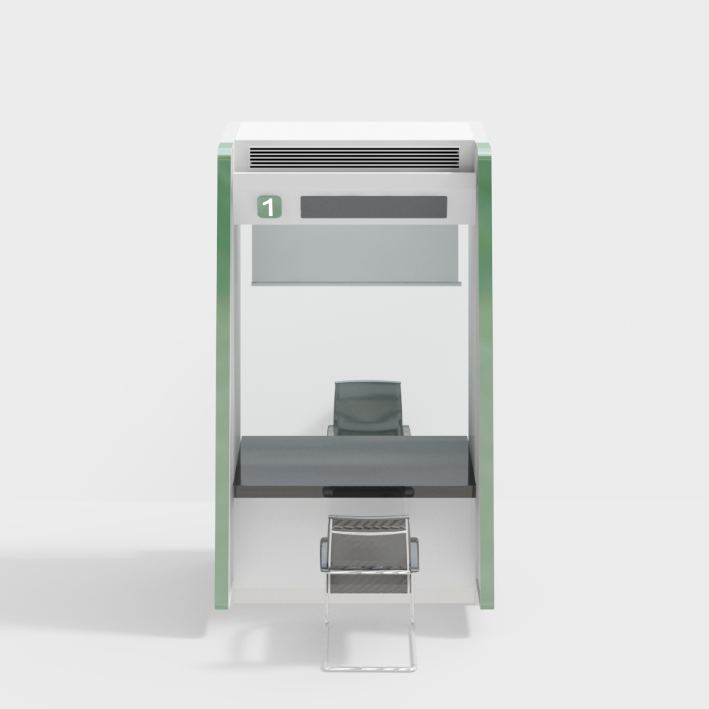 Futuristic Reception Desk 3D model