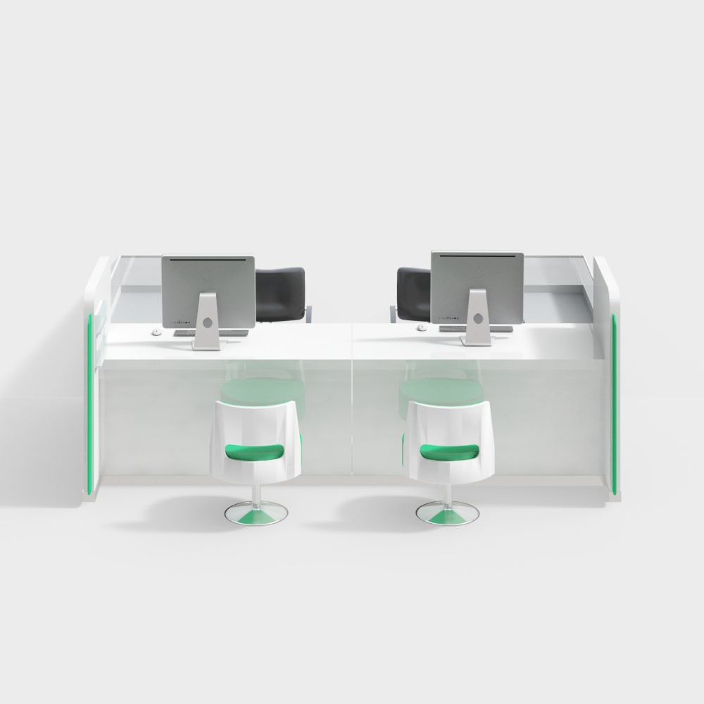 Double Workstation Desk 3D model