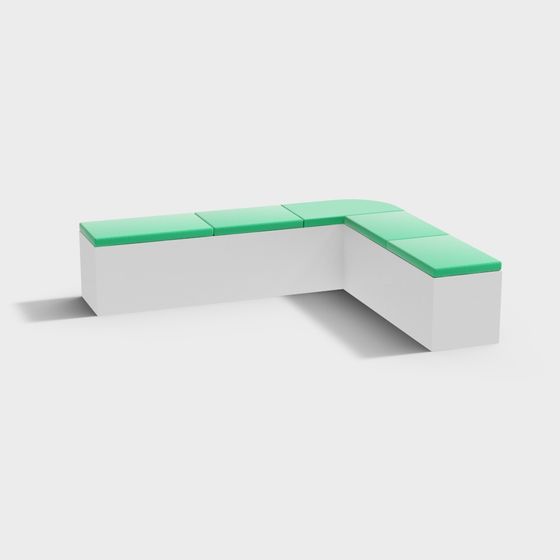Stylish Modular Bench 3D model for Urban Spaces