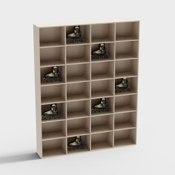 Low Polygon Ice Skate Storage Rack 3D model