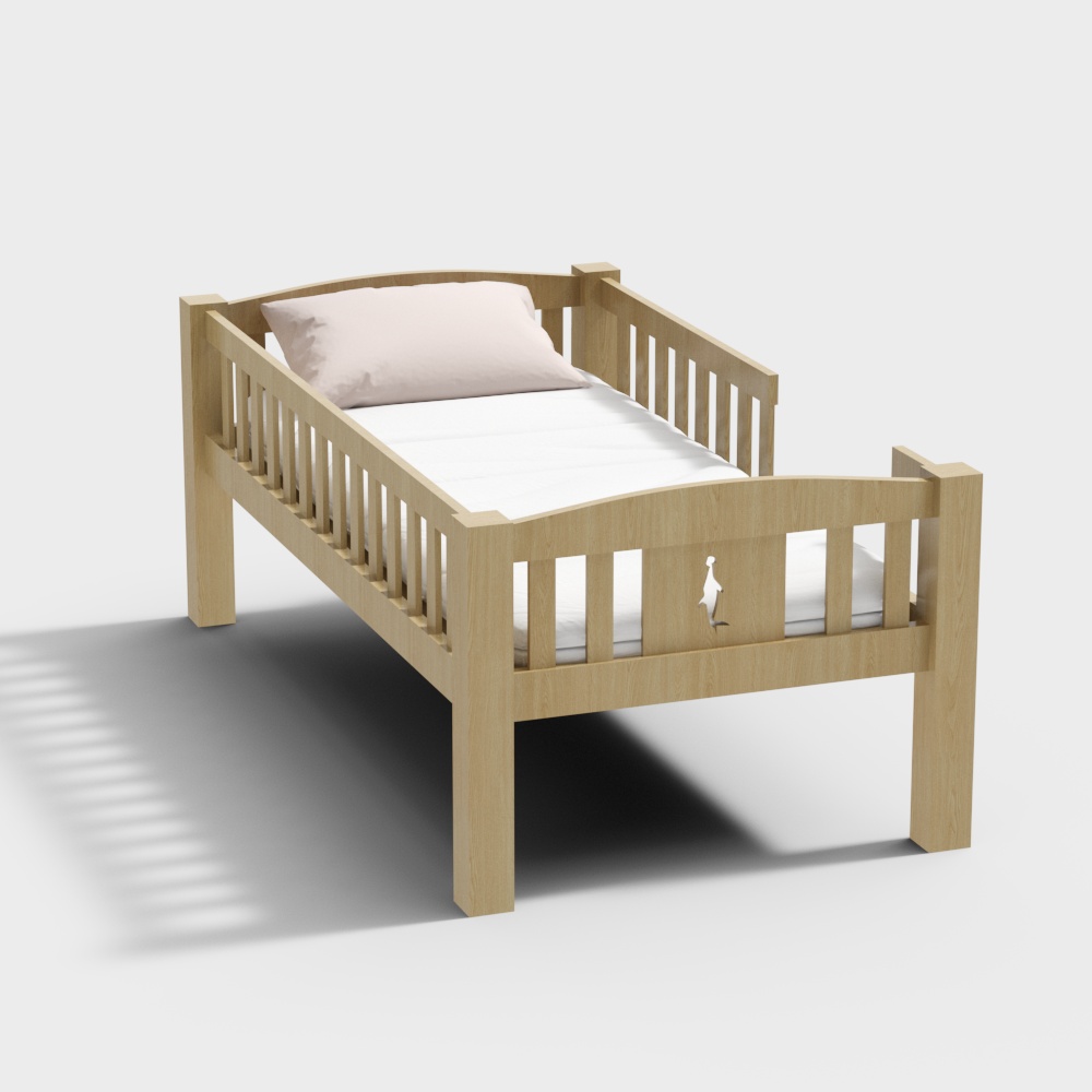 Charming Low Poly Bed 3D model for Cozy Spaces