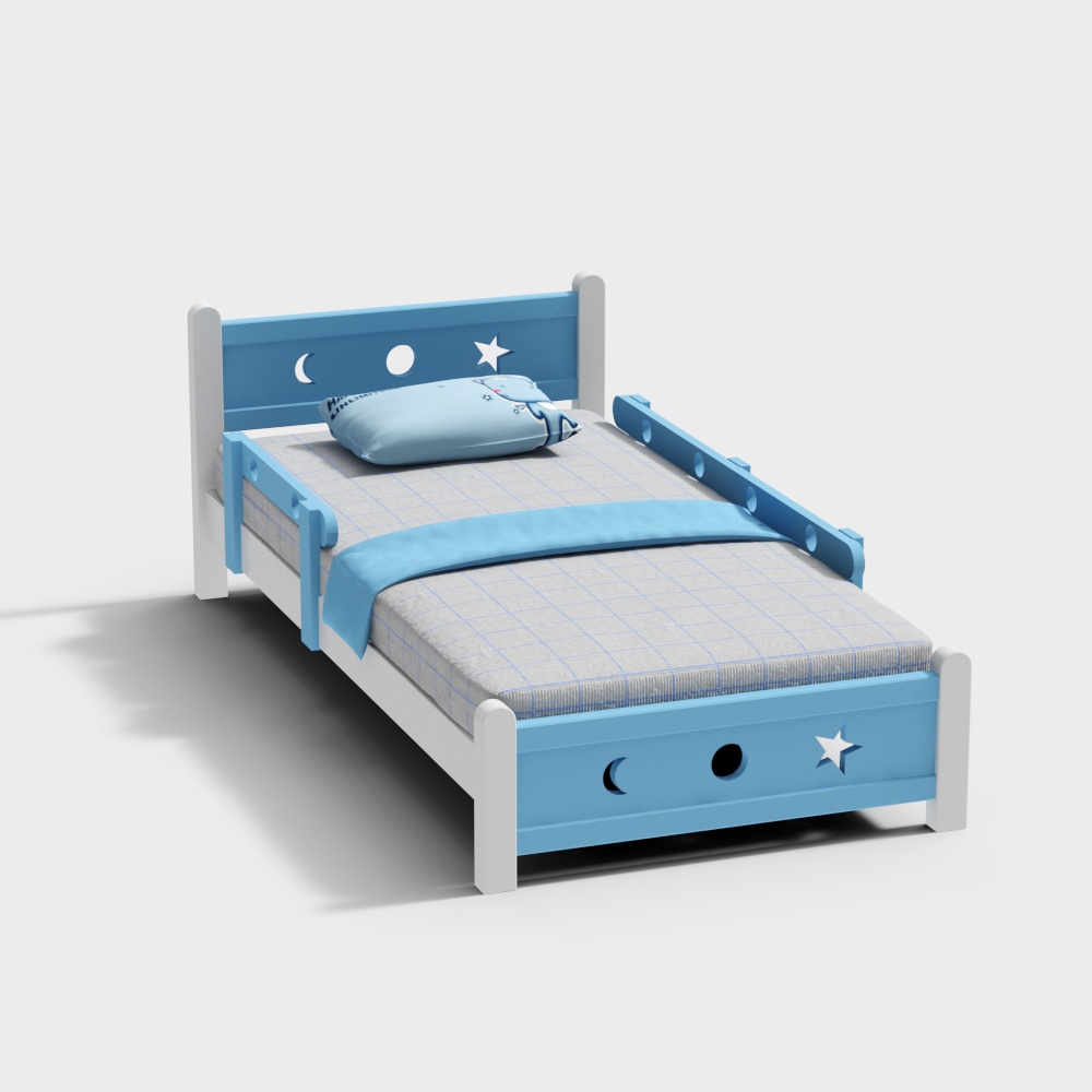 Kindergarten blue children's bed