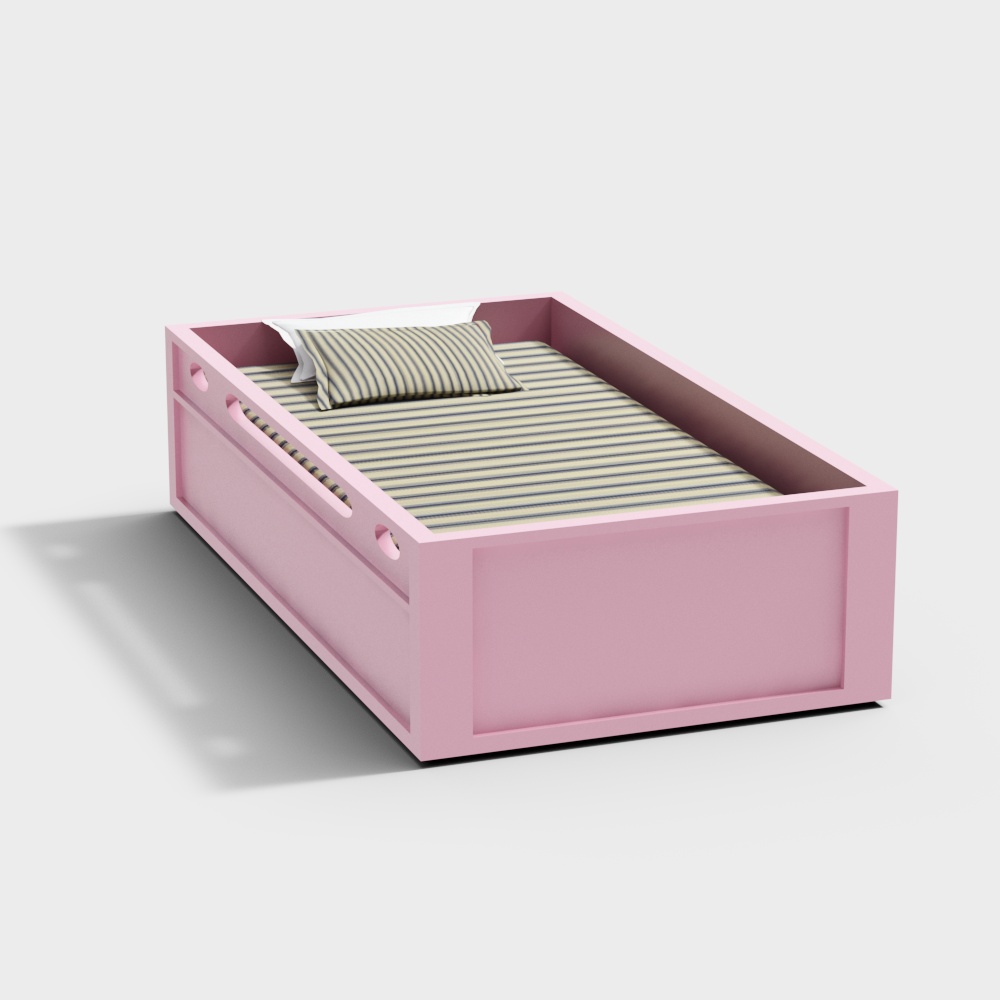 Kindergarten pink children's bed