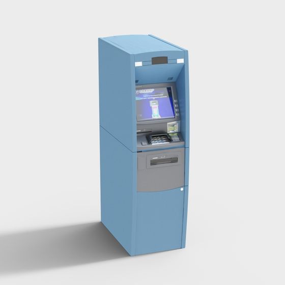 Blue ATM 3D model for Creative Projects