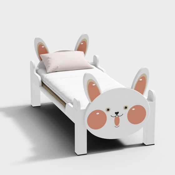 Whimsical Bunny Bed 3D model for Kids
