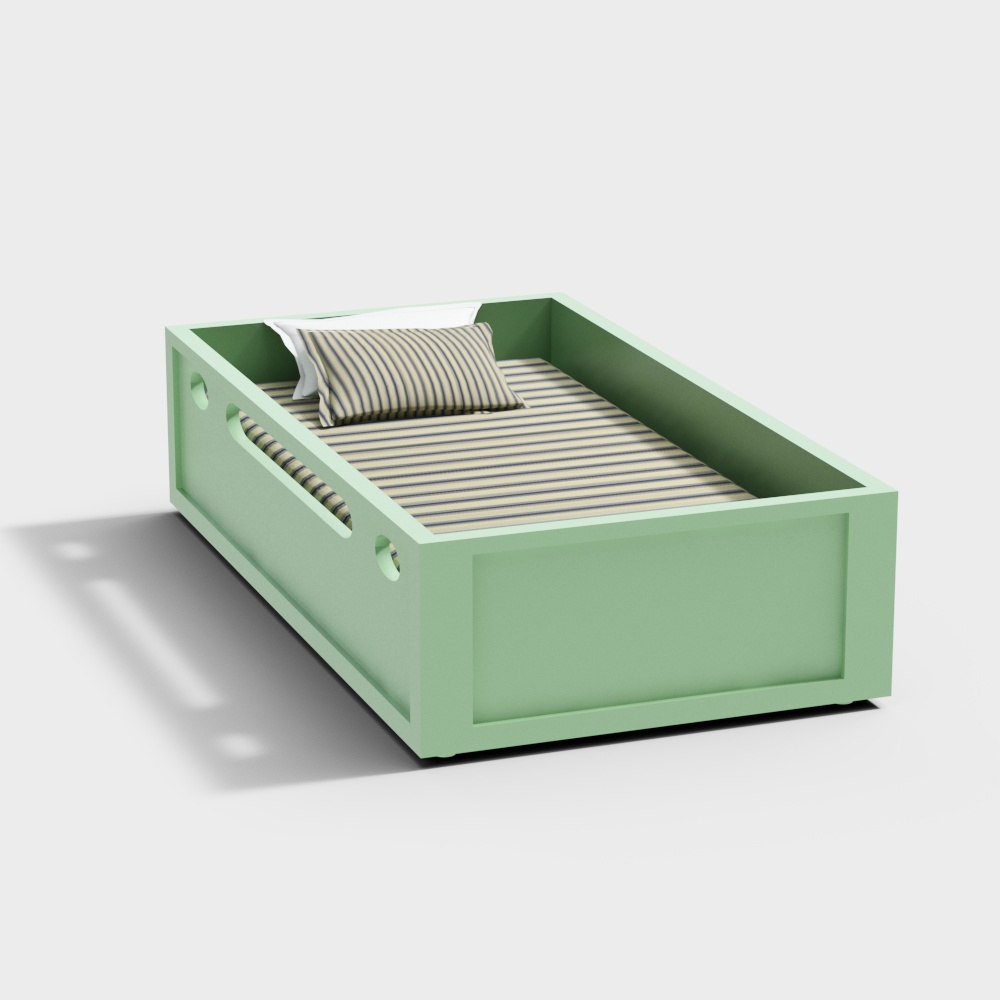 Kindergarten green children's bed