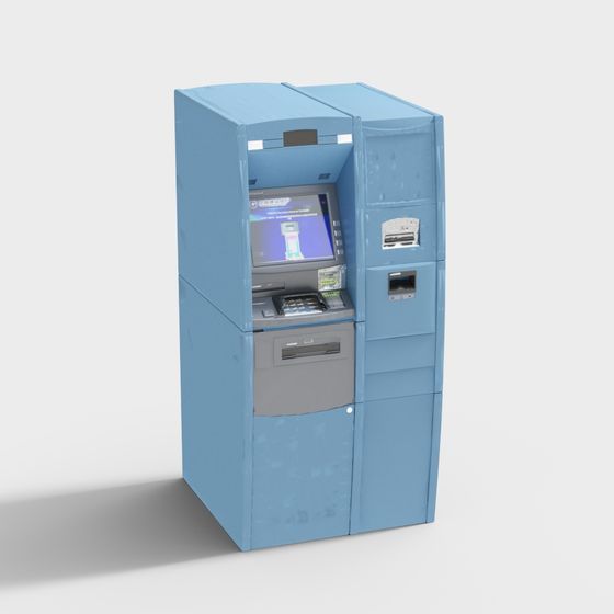 Low-Poly ATM Machine 3D model