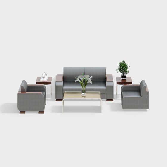 Modern Minimalist Sofa Set 3D model