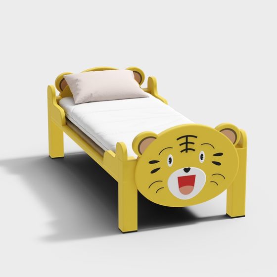 Whimsical Tiger Bed 3D model for Creative Spaces