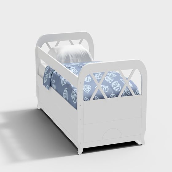 Elegant Low-Poly Bed 3D model for Modern Homes