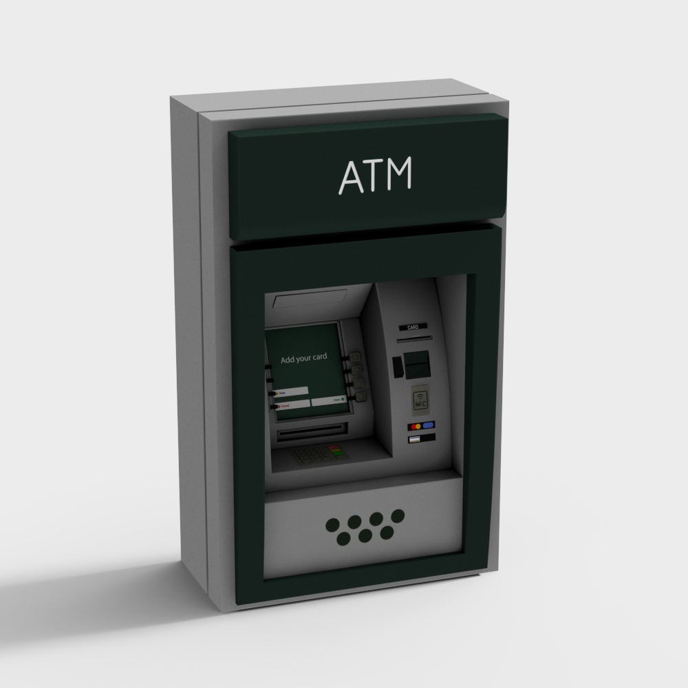 Self-service bank wall-mounted teller machine
