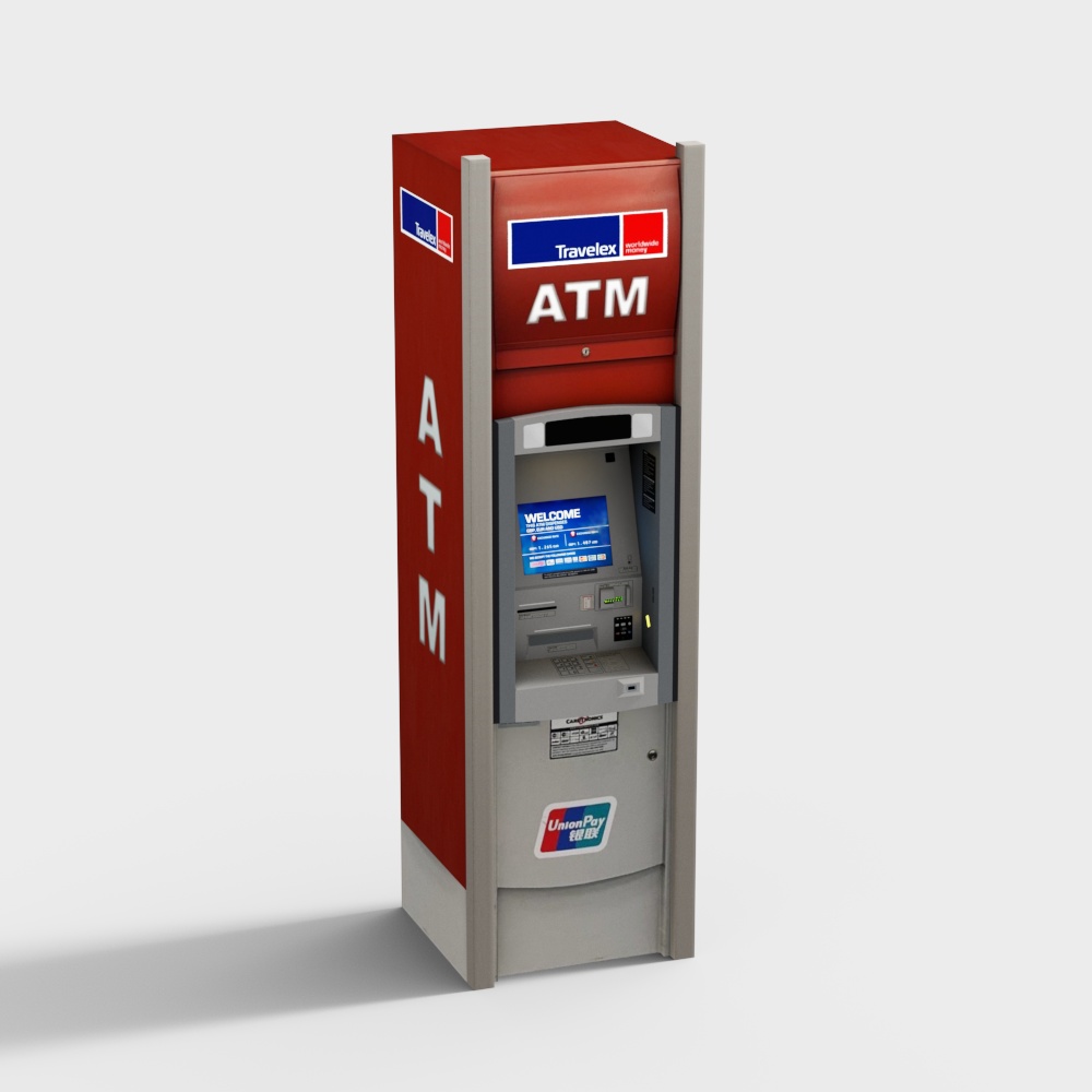 Realistic Low-Polygon ATM 3D Model