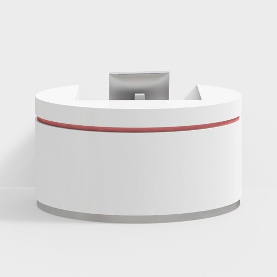 Curved Reception Desk 3D model for Modern Spaces