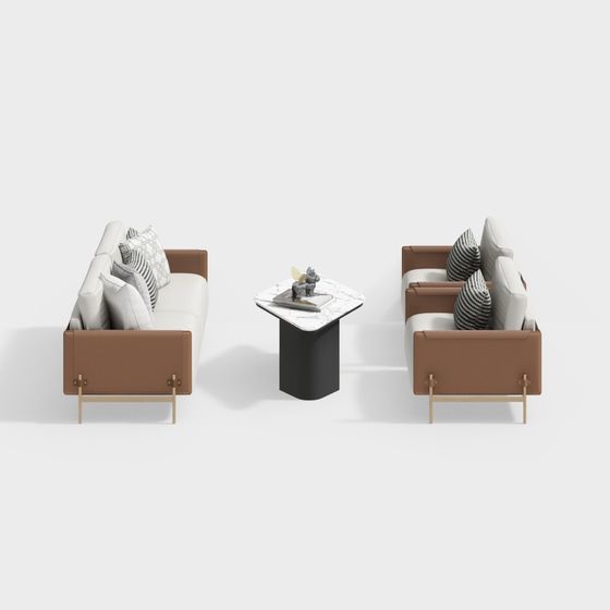 Urban Lounge Set 3D model for Modern Spaces