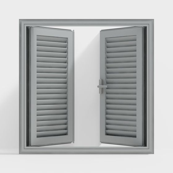 Sleek Modern Louvered Window 3D Model