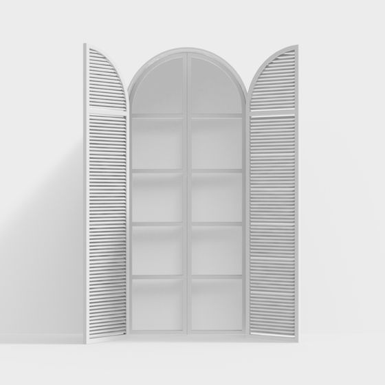 Elegant Arched Window Panel 3D model