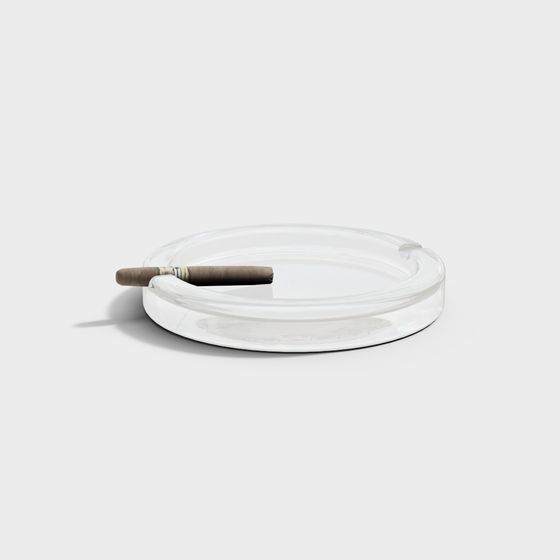 Minimalist White Ashtray 3D model