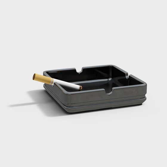 Elegant Low-Polygon Ashtray 3D Model