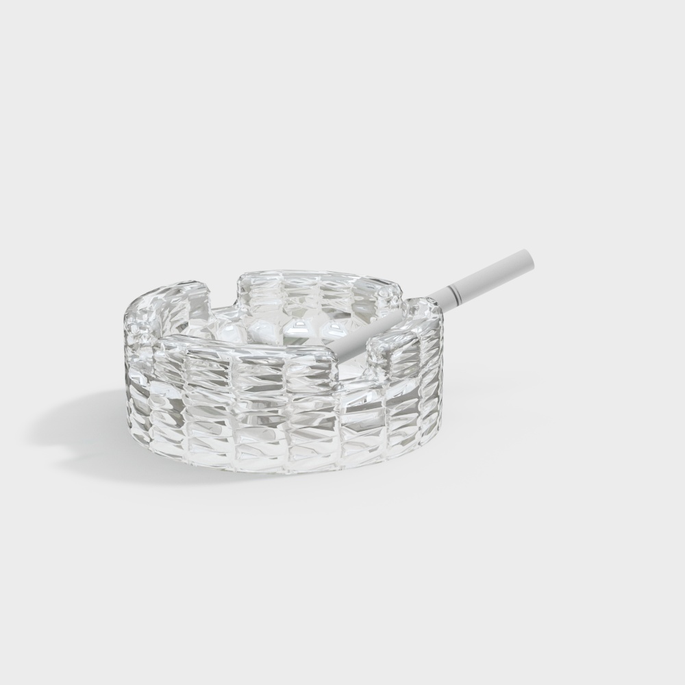 Stylish Glass Ashtray 3D model