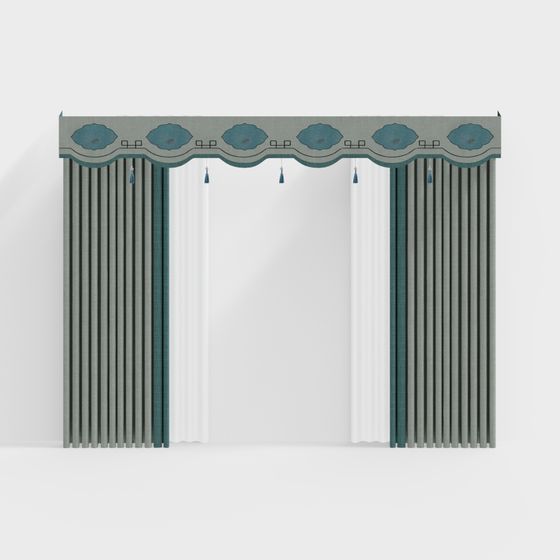 Elegant 3D Curtain Model for Modern Design