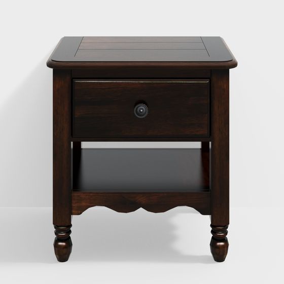 Vintage Style Nightstand 3D model