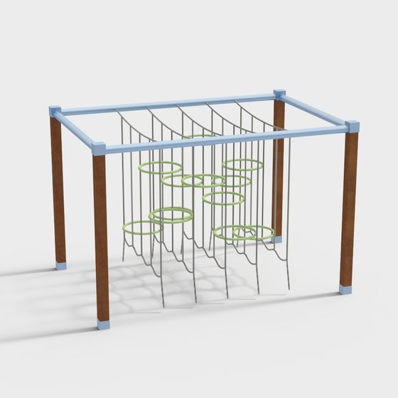 Colorful Kids Playground Swing Set 3D model