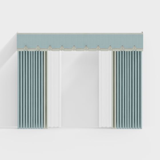 Low Poly Stylish Curtain 3D model